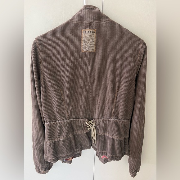 Da Nang Military Cadet Corduroy Graphic Print Lining Snap Button Jacket S - Picture 7 of 11